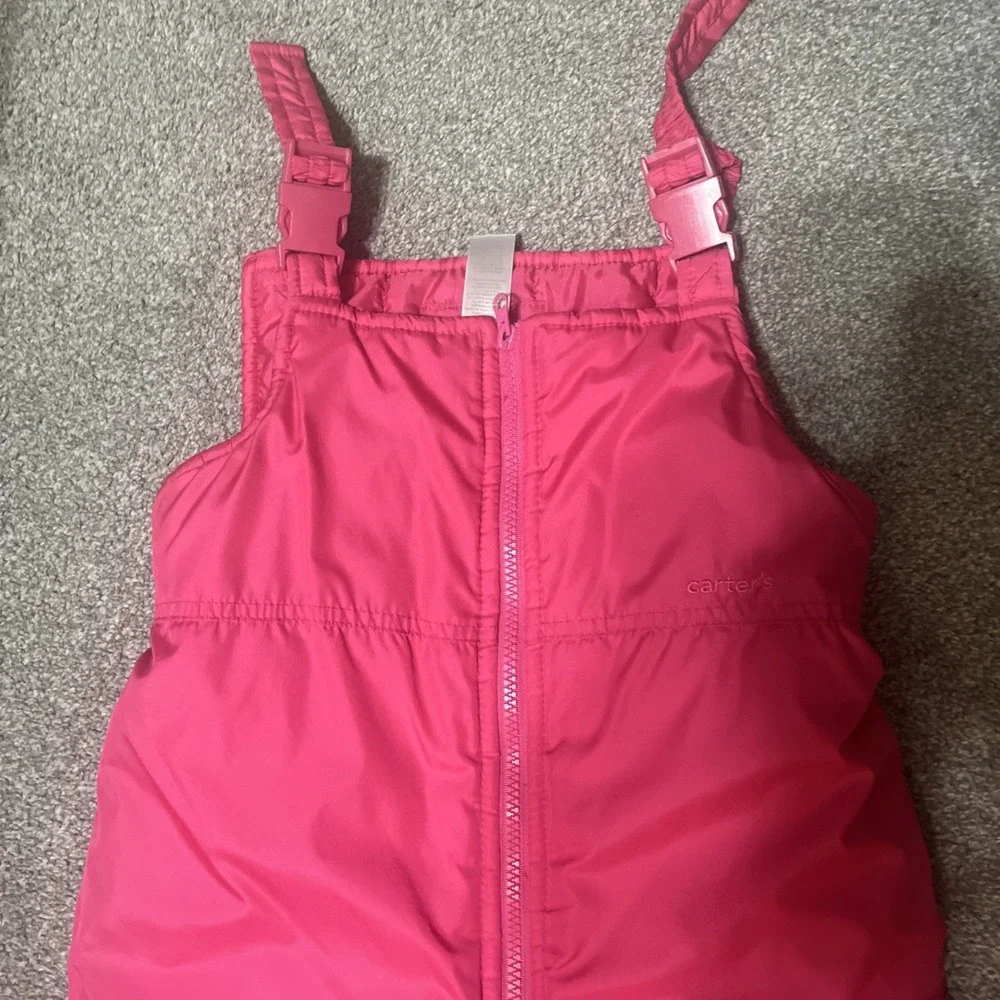 Carter's‎ Girls Pink Snow Bib Overalls Sz Large  6X Waterproof Insulated Winter